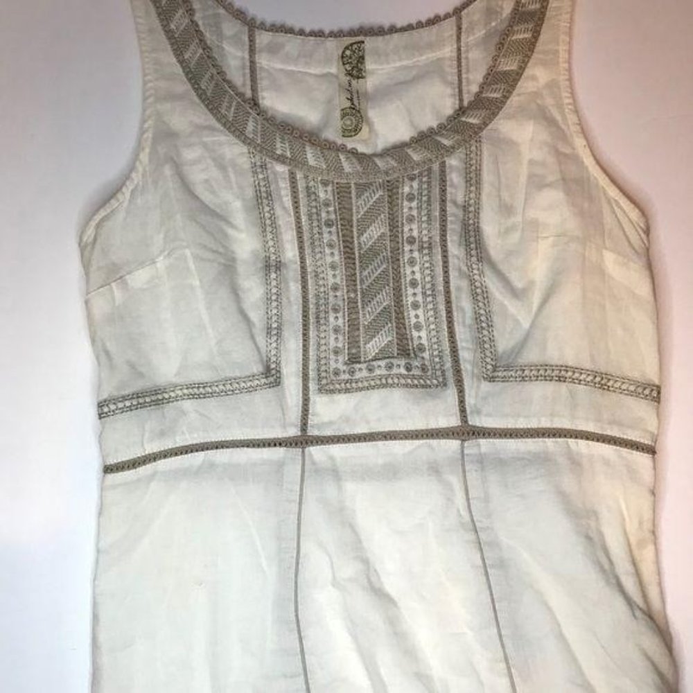 Free People | Embroidered Tank | Cream